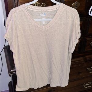 croft & barrow Women's Beige Short Sleeve Top